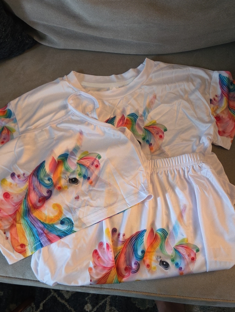 Kids White Rainbow Unicorn Set